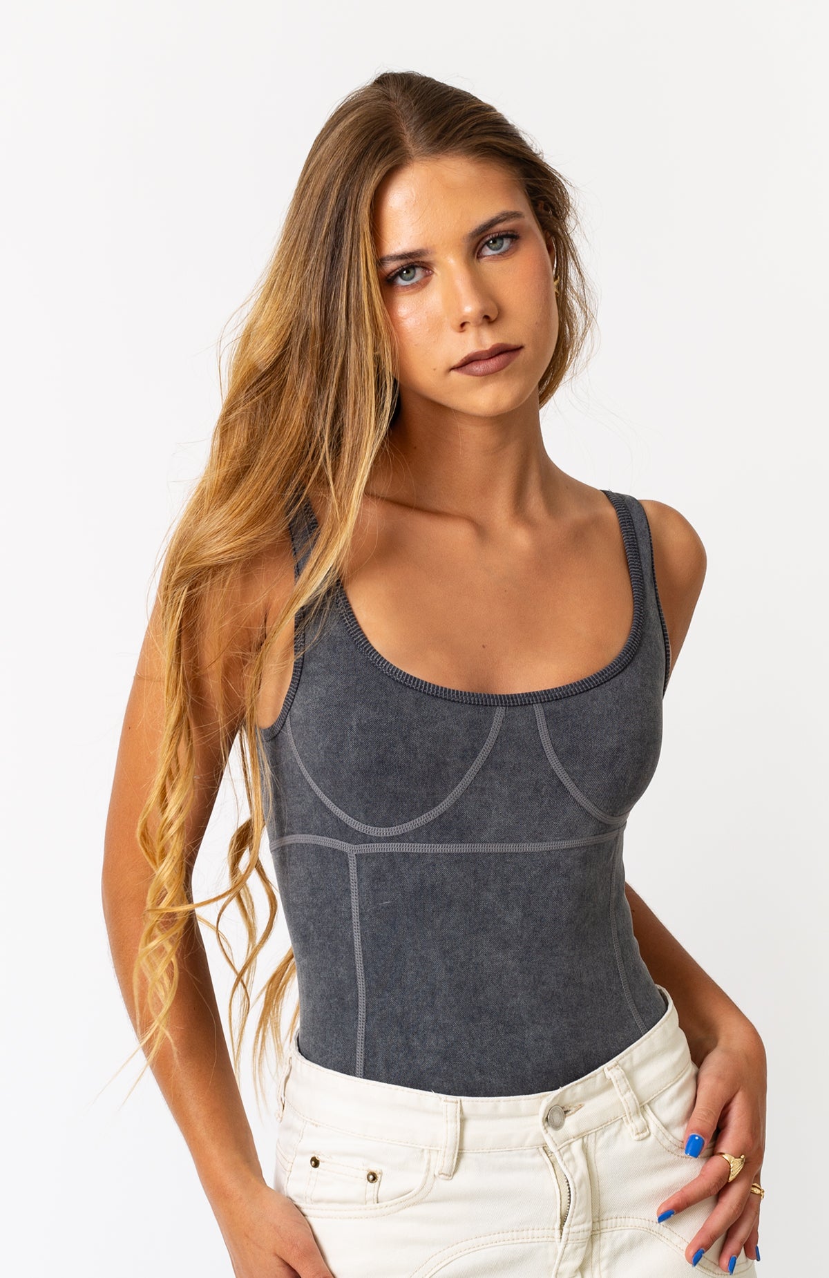 Body Gris Oscuro Mujer