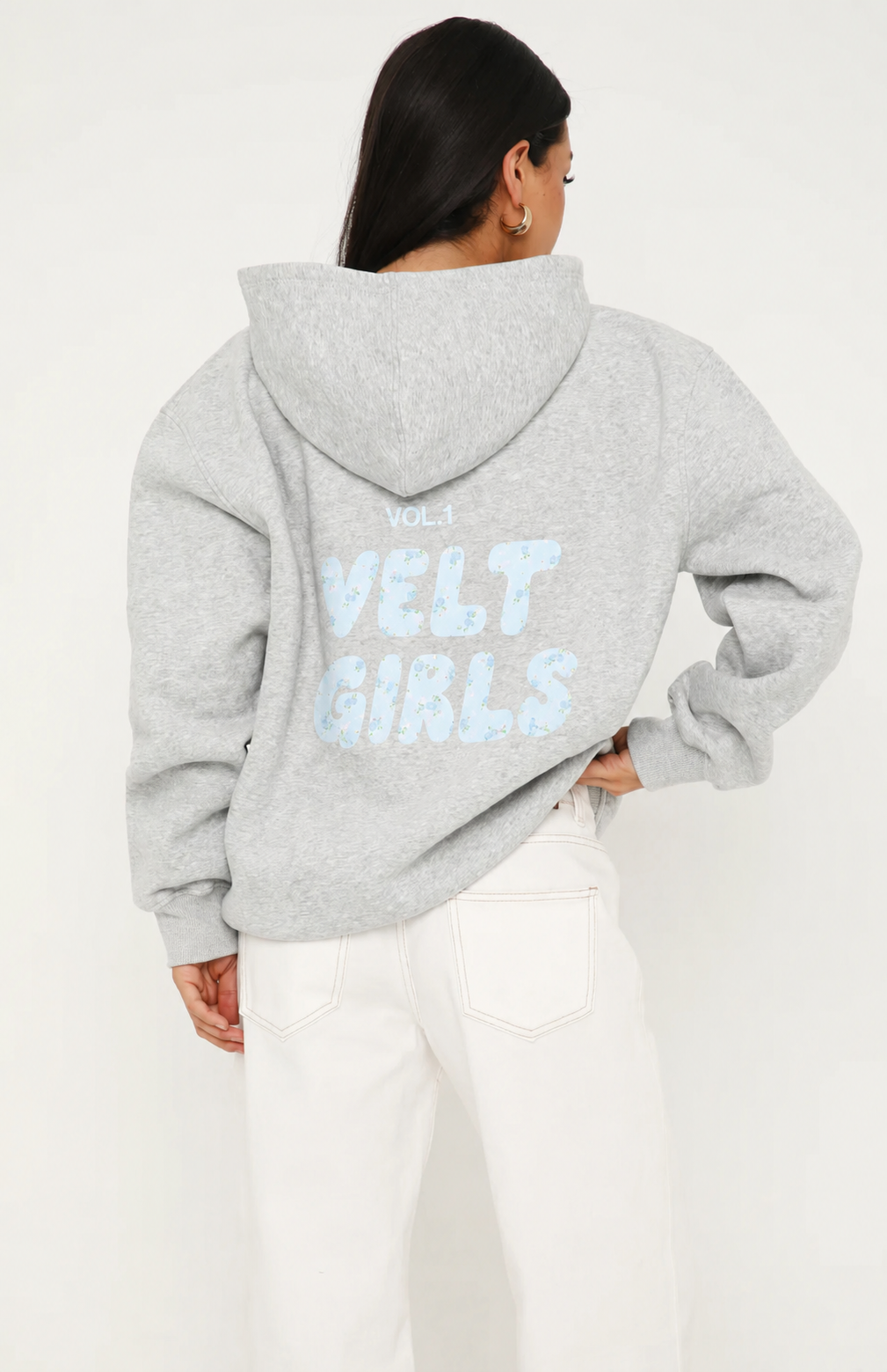 Polerón Gris con Estampado Celeste VELT