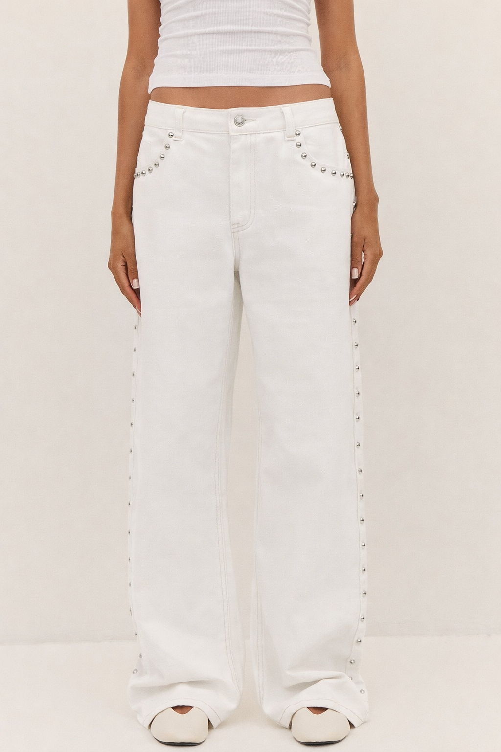 Jeans Blancos Tachas Mi tienda