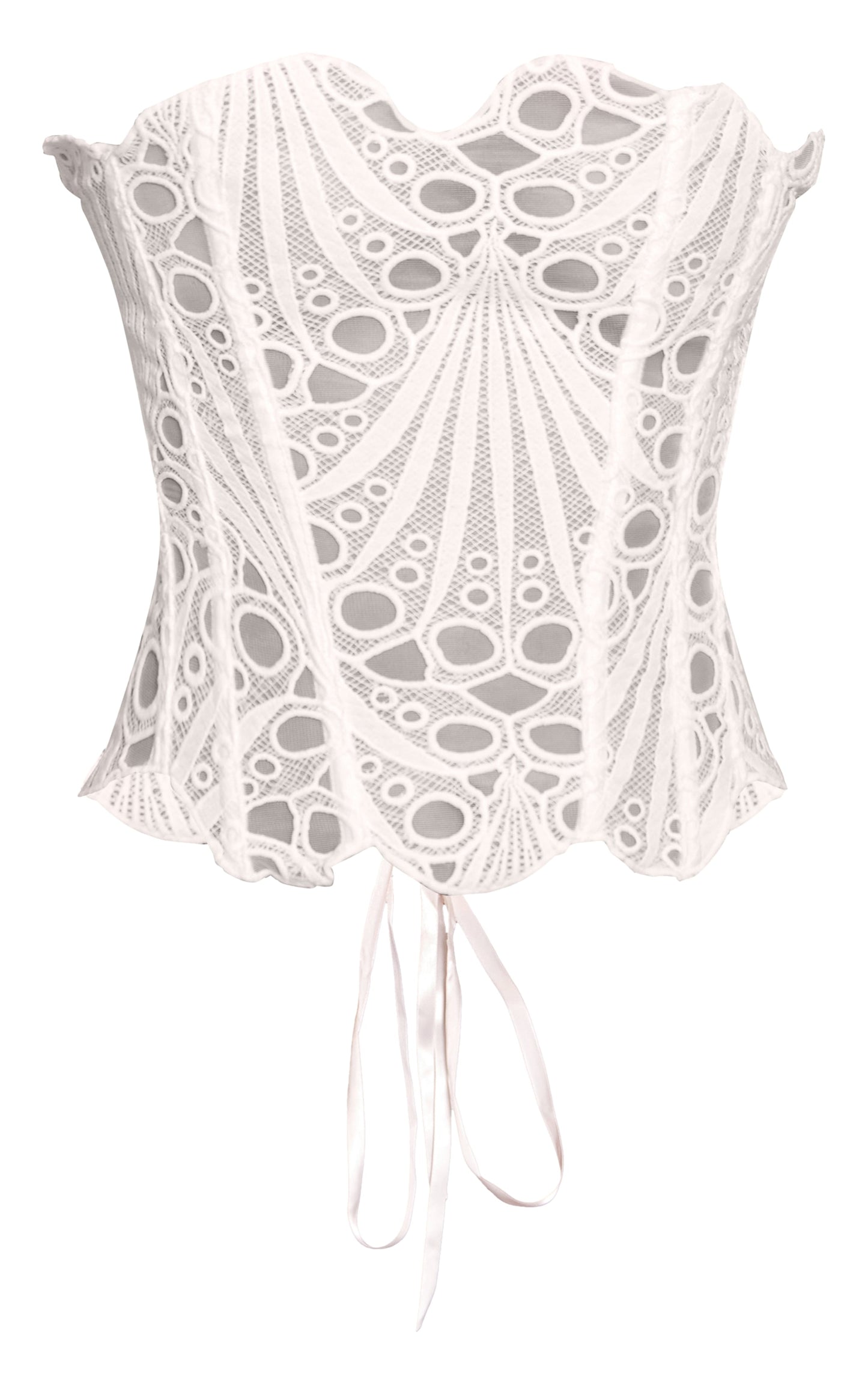 Corset Top Blanco Floral
