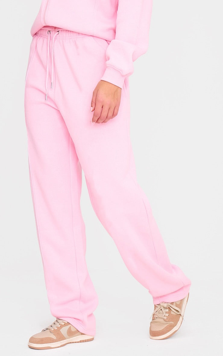 Pantalón Buzo Recto Rosado Mujer Algodón