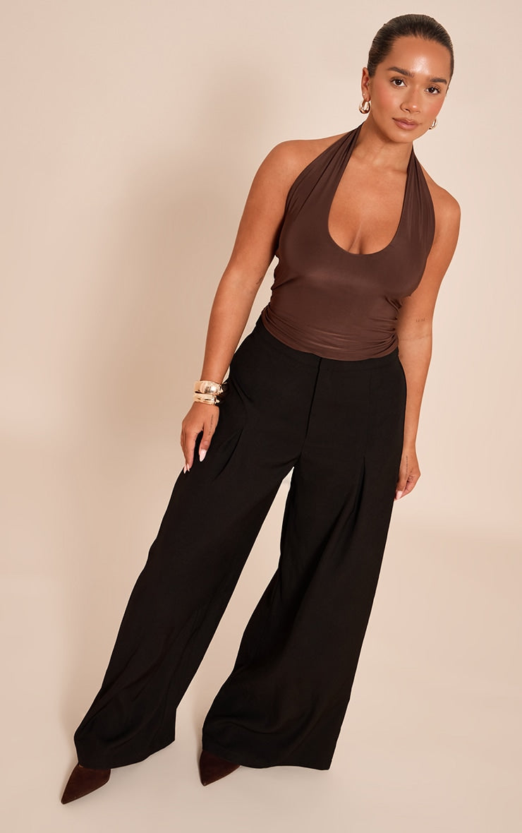 Top Halter Café Mujer