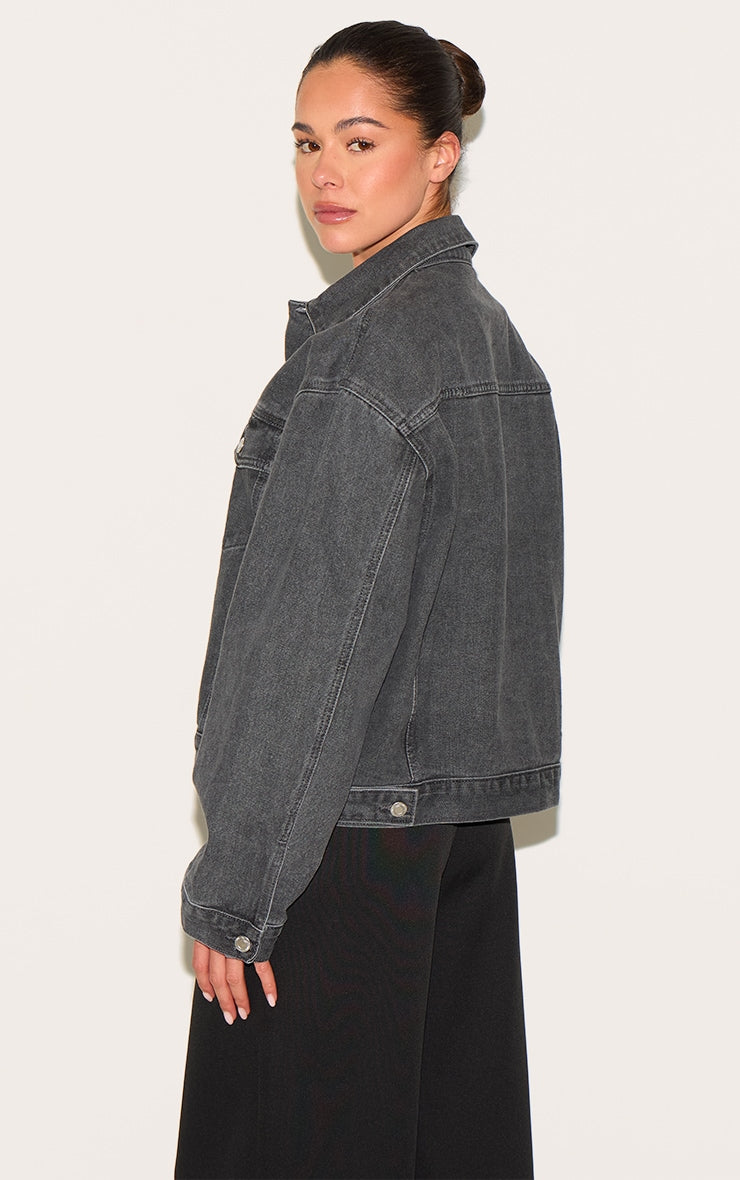 Chaqueta Mezclilla Gris Oscuro