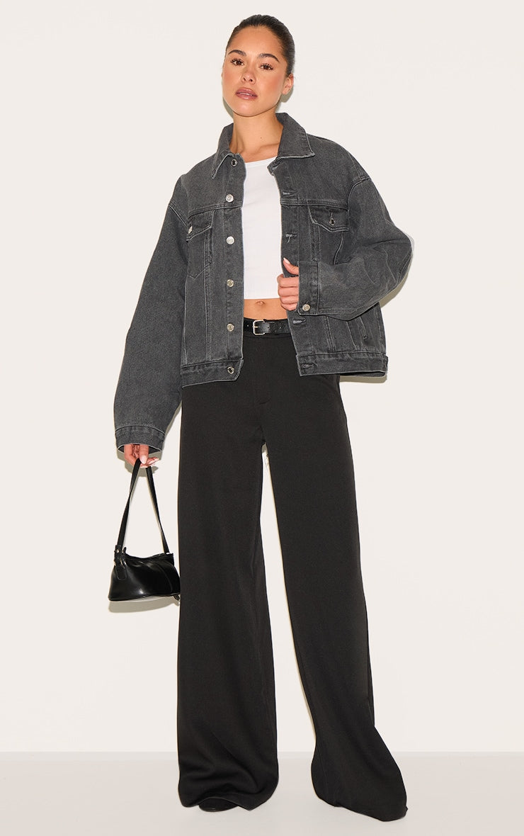 Chaqueta Mezclilla Gris Oscuro