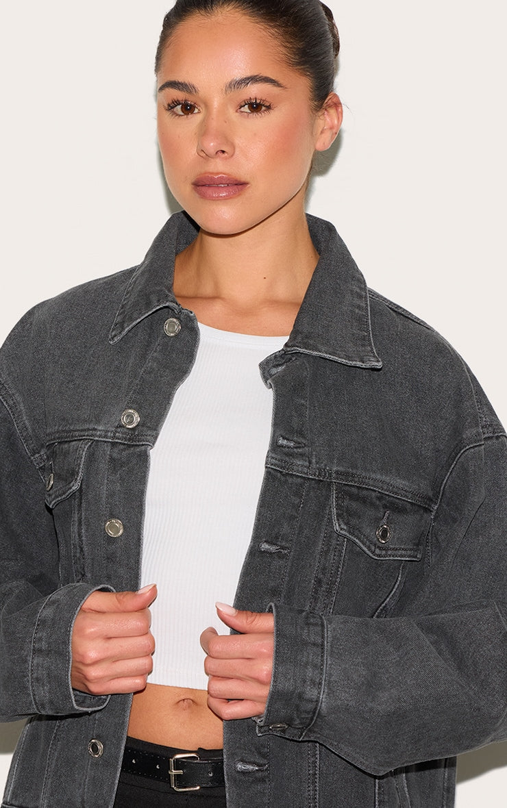 Chaqueta Mezclilla Gris Oscuro