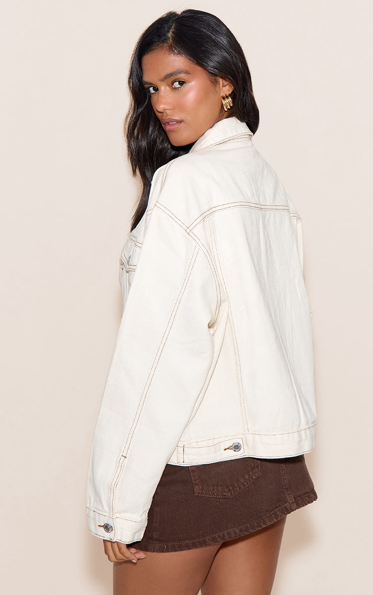 Chaqueta Mezclilla Beige