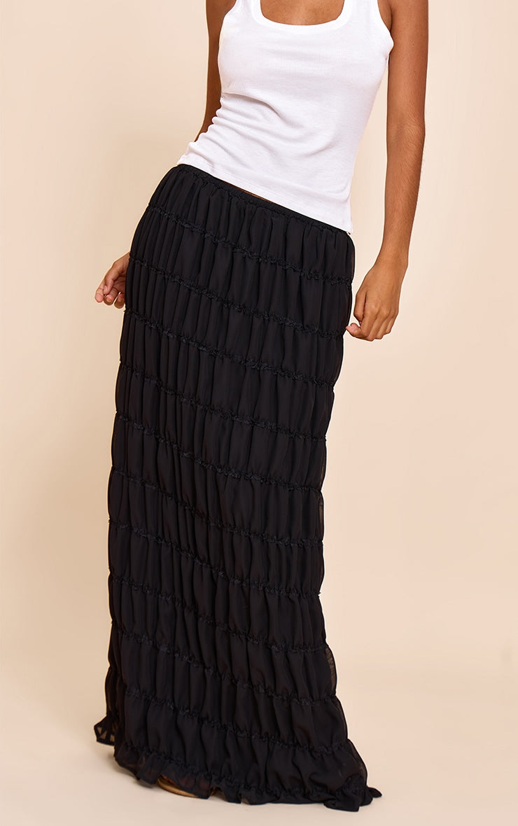 Falda Texturizada Máxima Negra