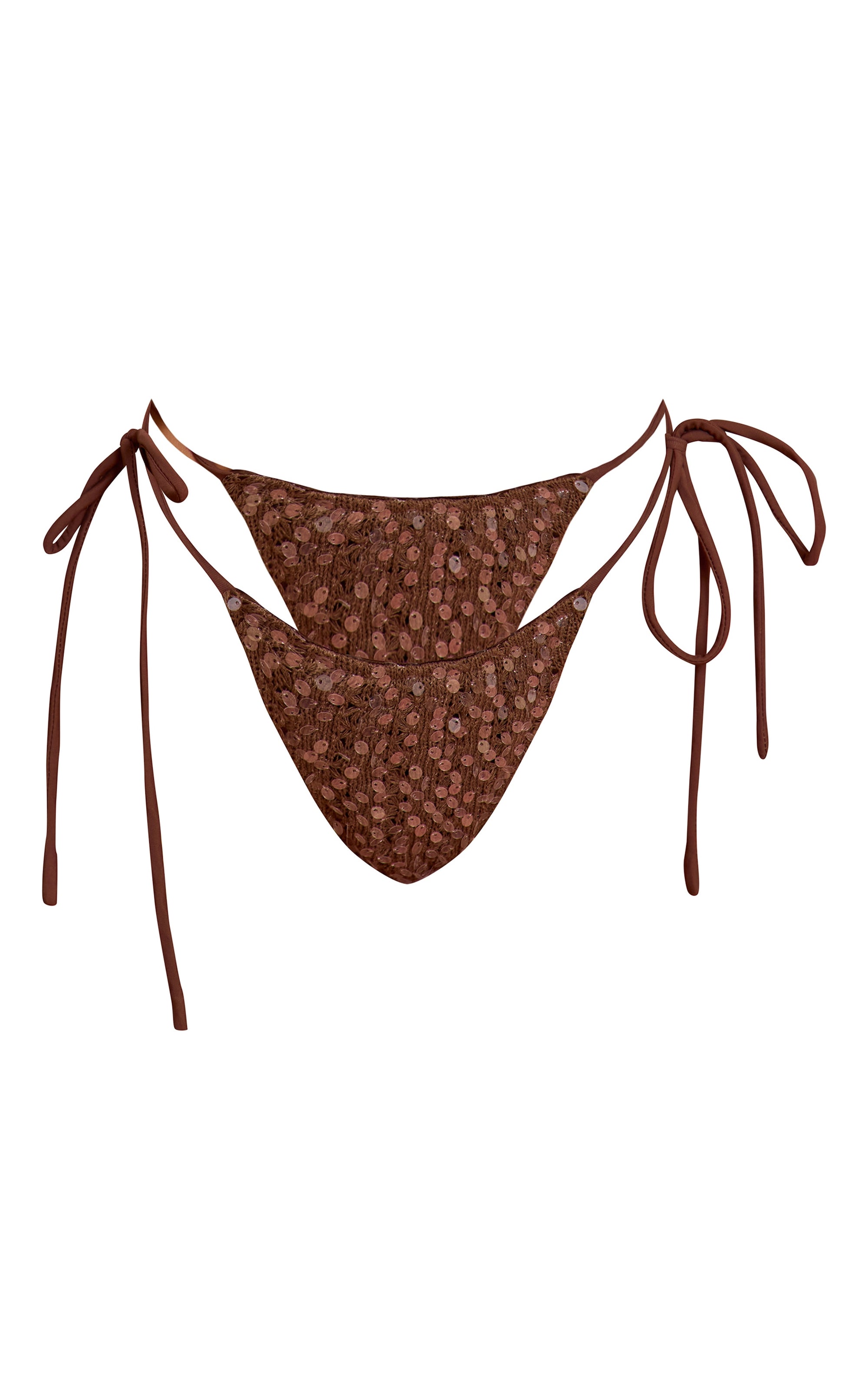 Bikini Dos Piezas Café Lentejuelas