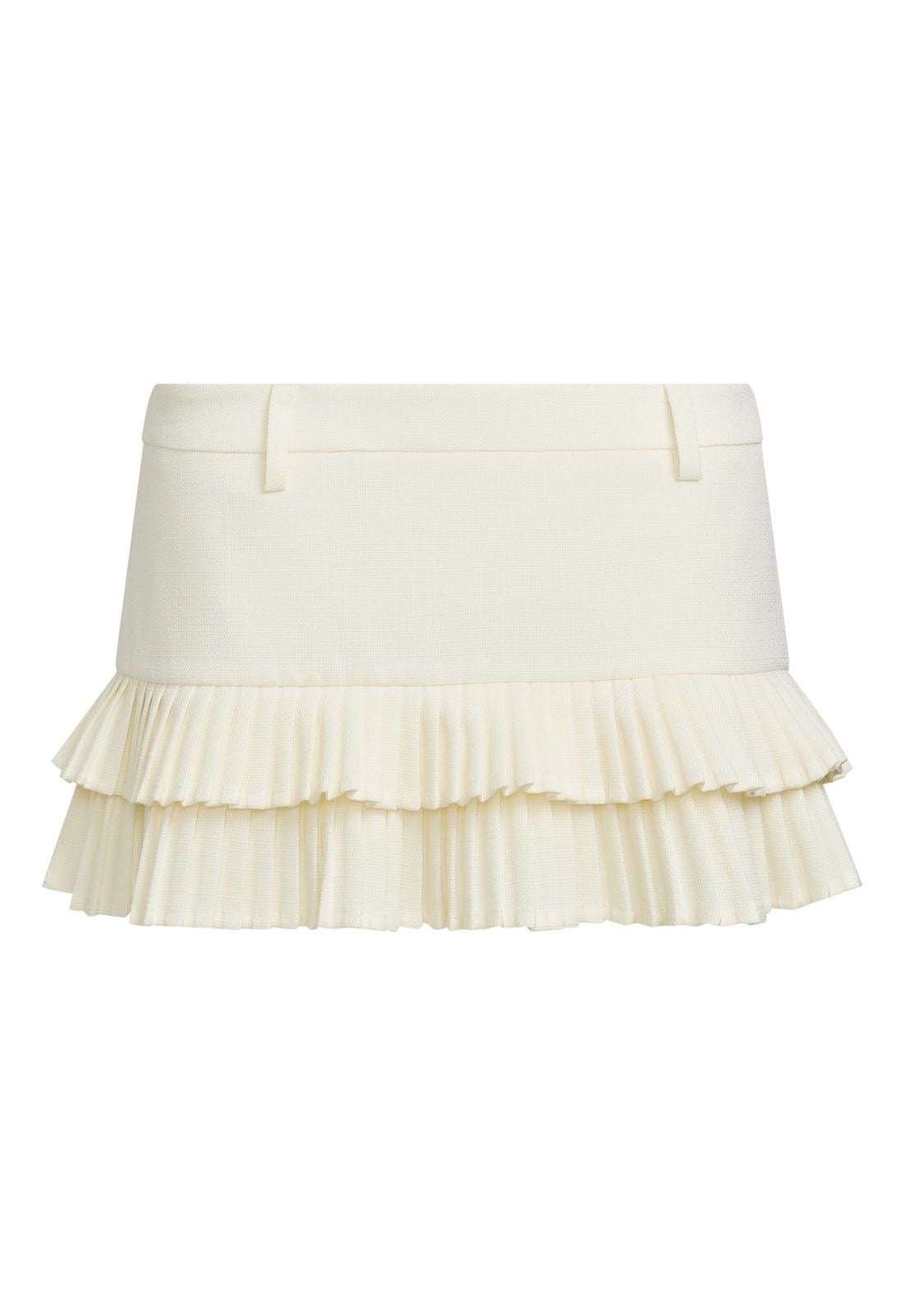 Falda Beige Dos Vuelos Texturizada Mi tienda