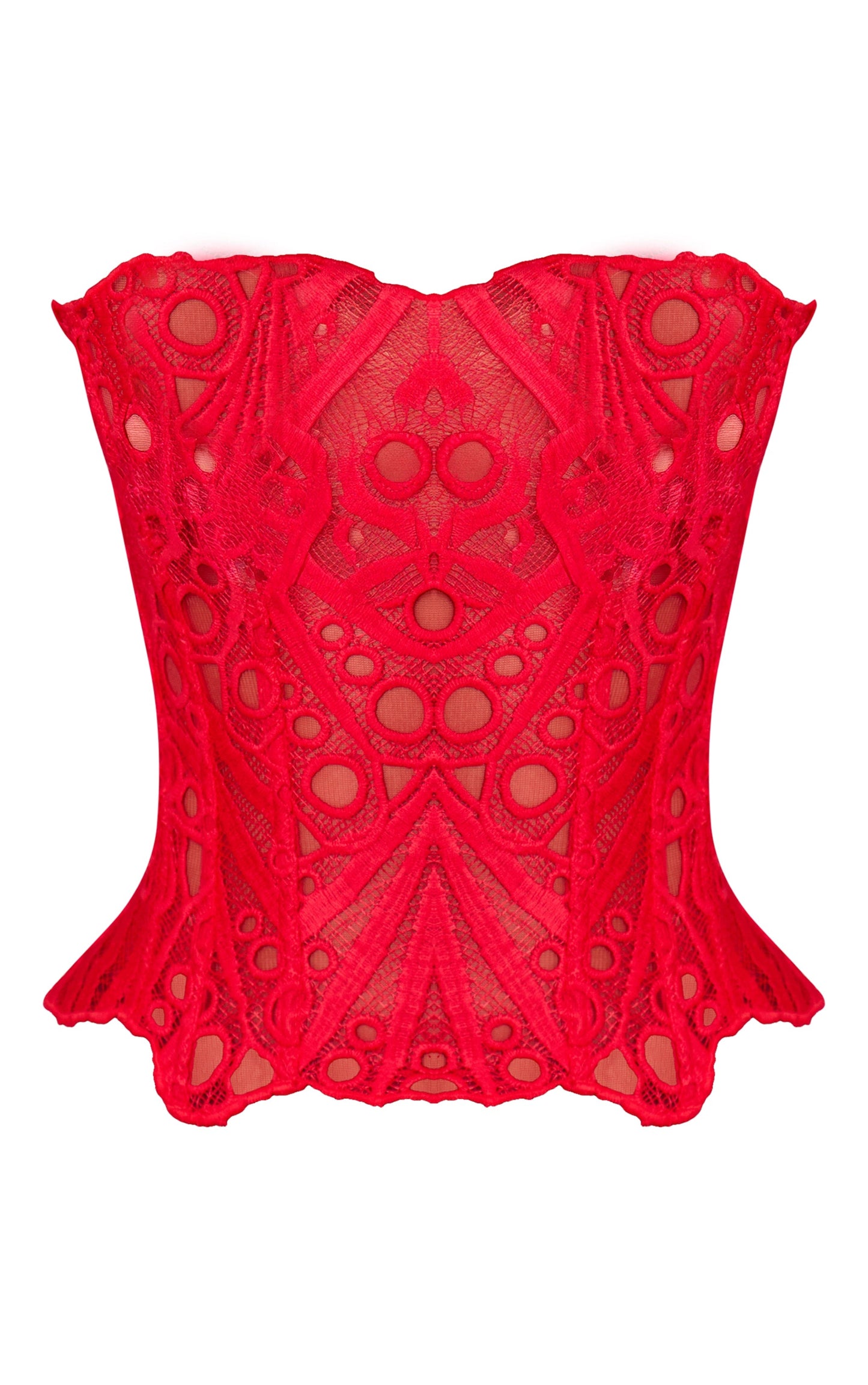 Corset Top Rojo Floral Mi tienda