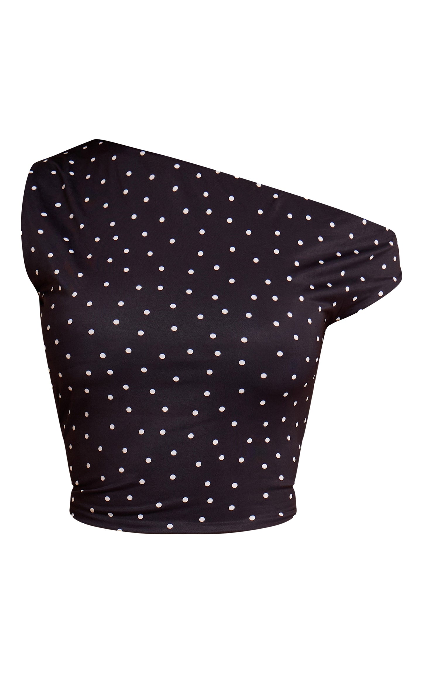 Top Asimétrico Negro Puntos Mi tienda
