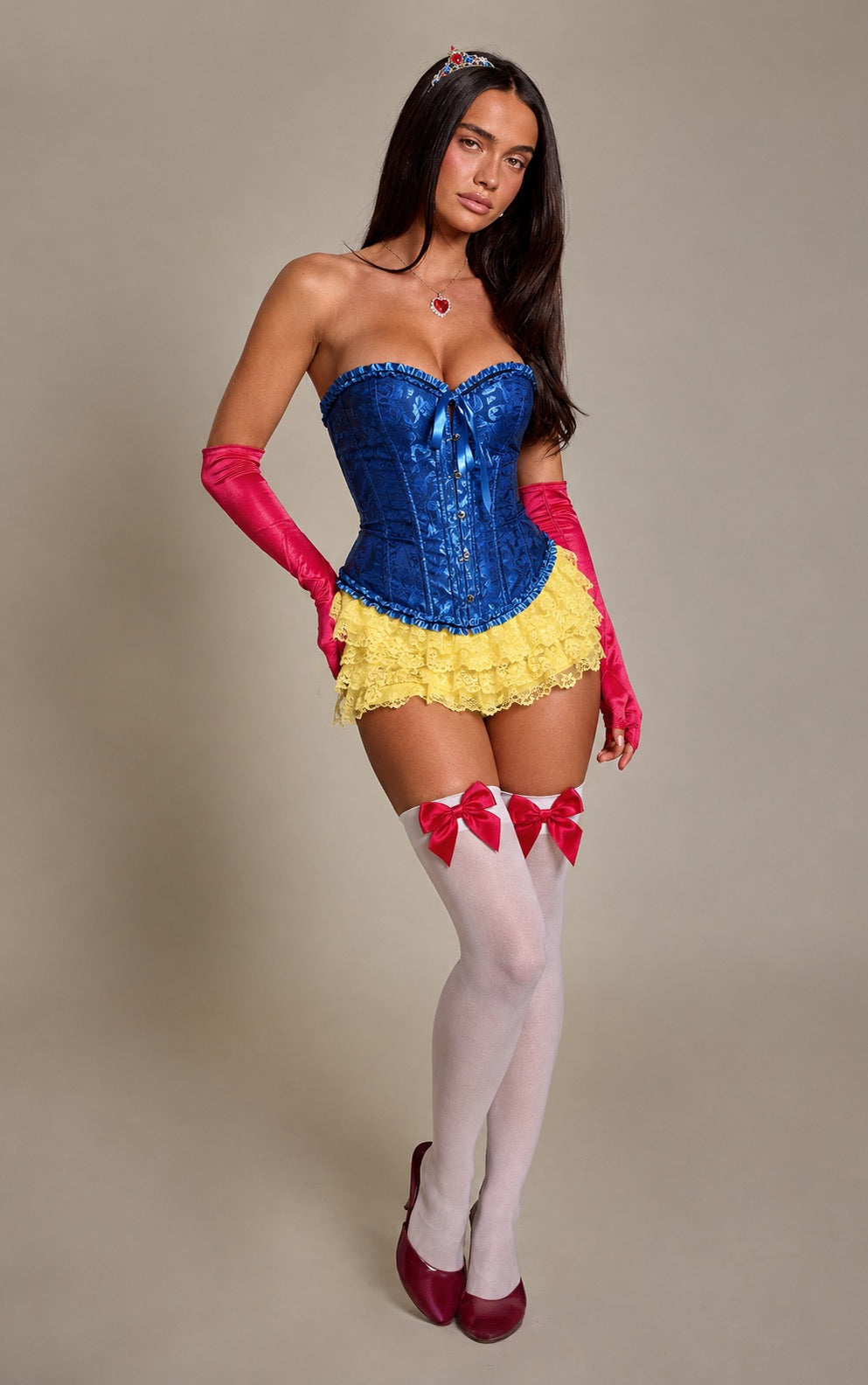 Disfraz Blancanieves Mujer con Corset, Falda y Accesorios V E L T