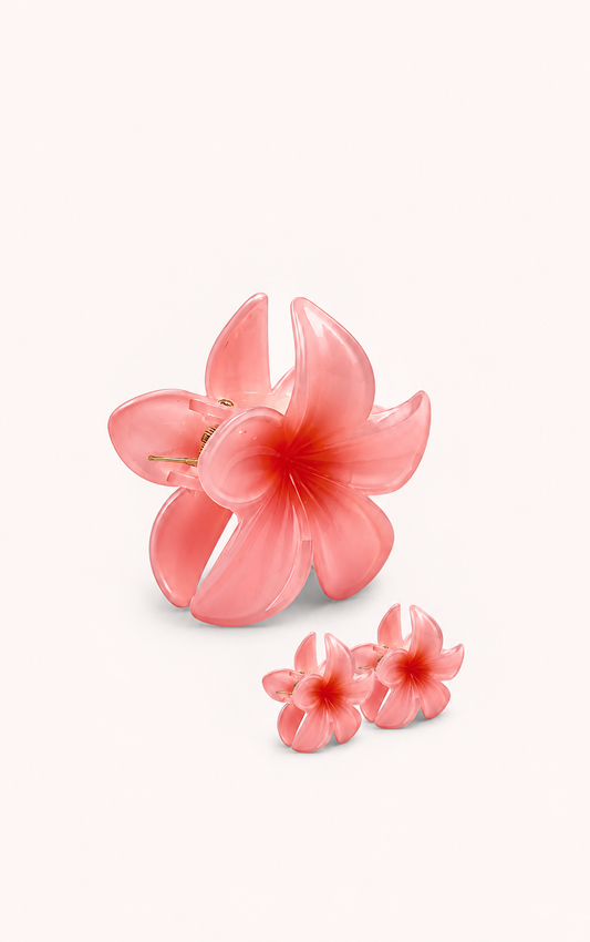 Set Pinzas Flor Burdeos Brillantes Mi tienda
