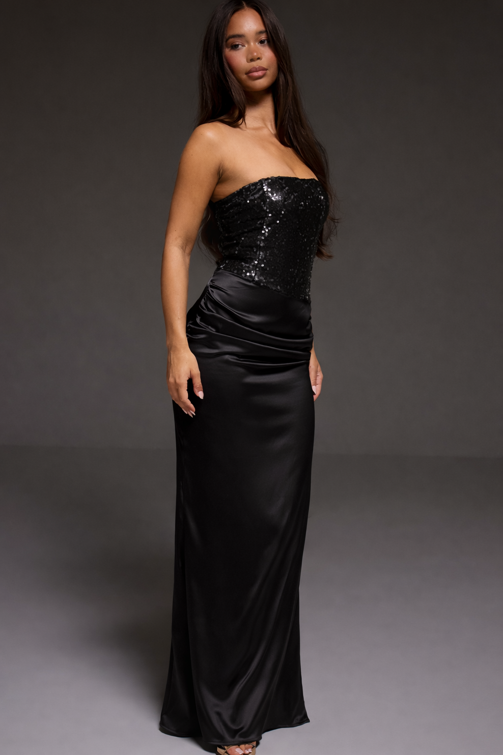 Vestido Maxi Asimétrico Lentejuelas Mi tienda