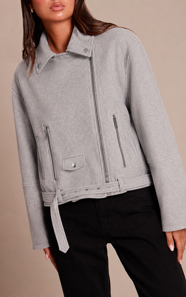 Chaqueta Biker Gris Claro Mi tienda