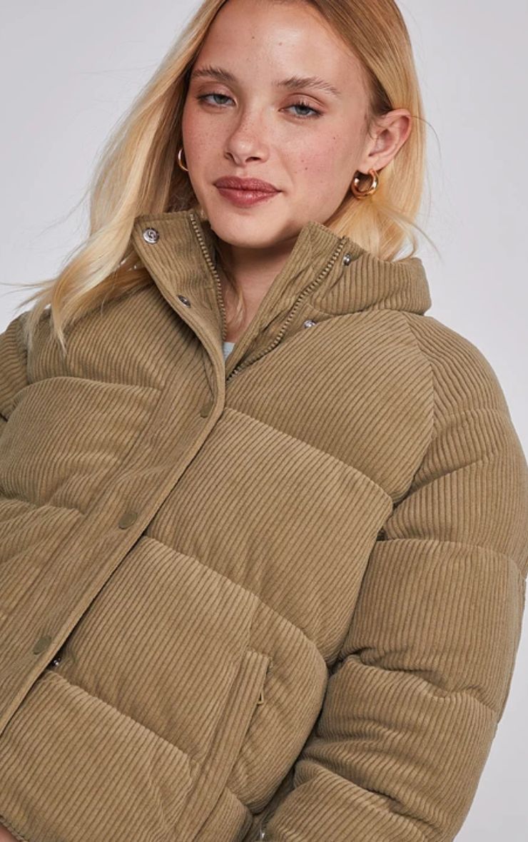 Chaqueta Puffer Beige Cotelé
