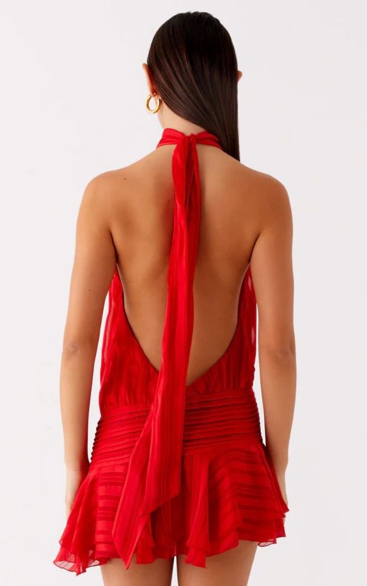 Vestido Mini Cuello Rojo Mi tienda