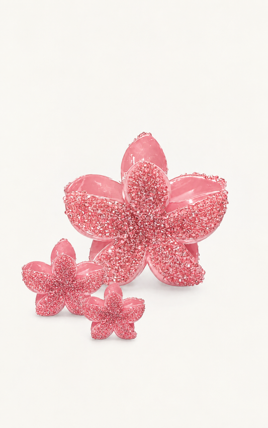 3 Set Pinzas Flor Rosa Mi tienda