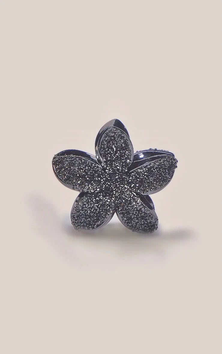 Set Pinzas Flor Gris Brillantes Mi tienda