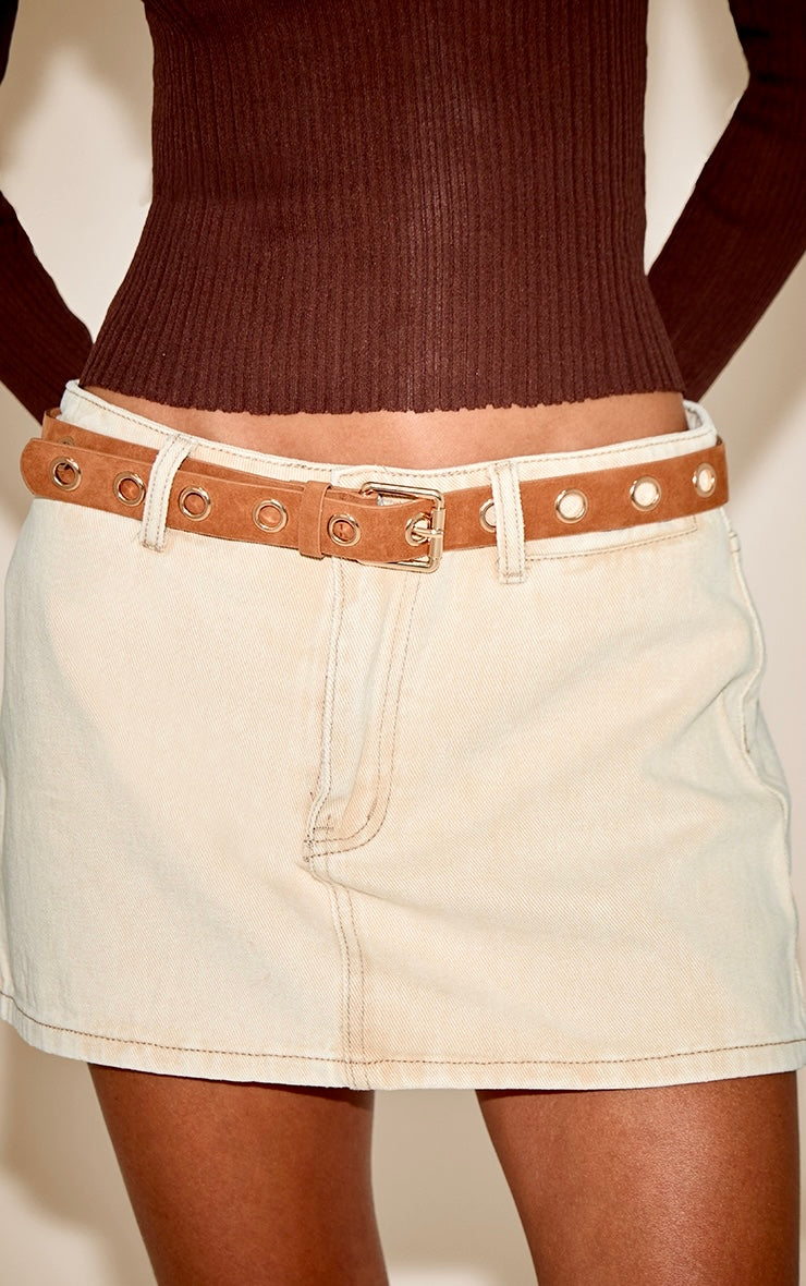 Cinturón Café con Ojales Metálicos Mi tienda