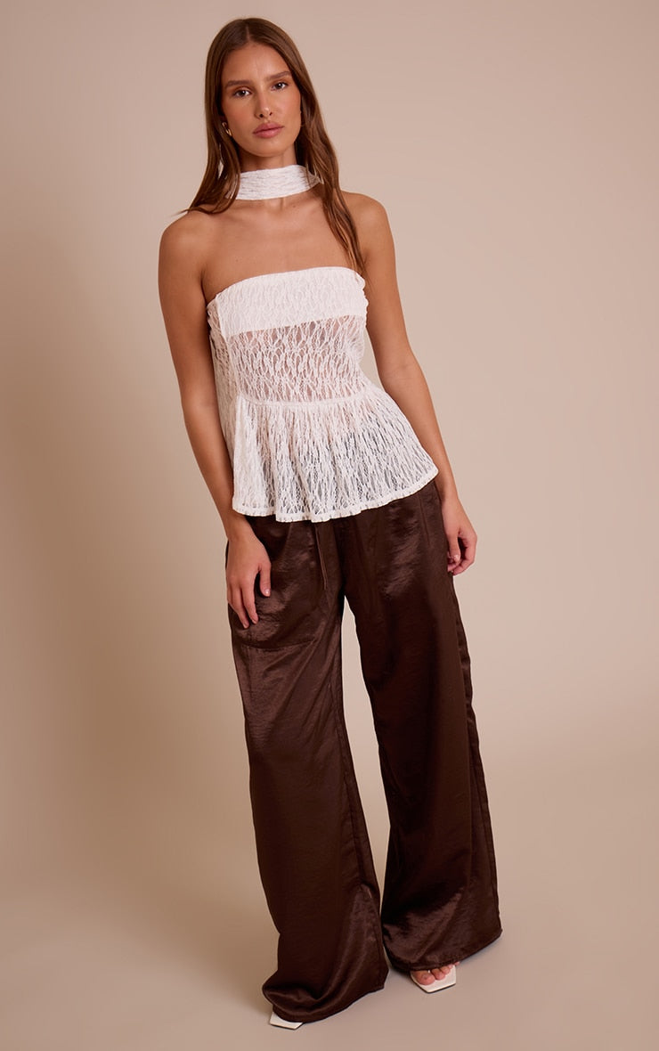 Top Cami Encaje Crema Mi tienda