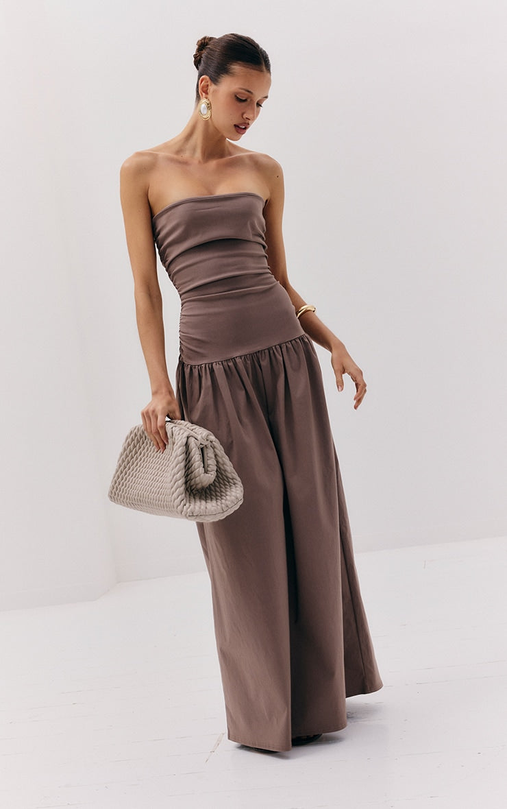 Vestido Mini Cuello Café