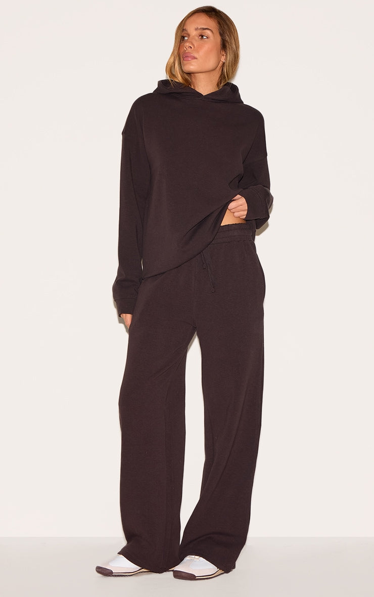 Conjunto Buzo Café Oscuro Polerón Canguro & Pantalón Recto Algodón