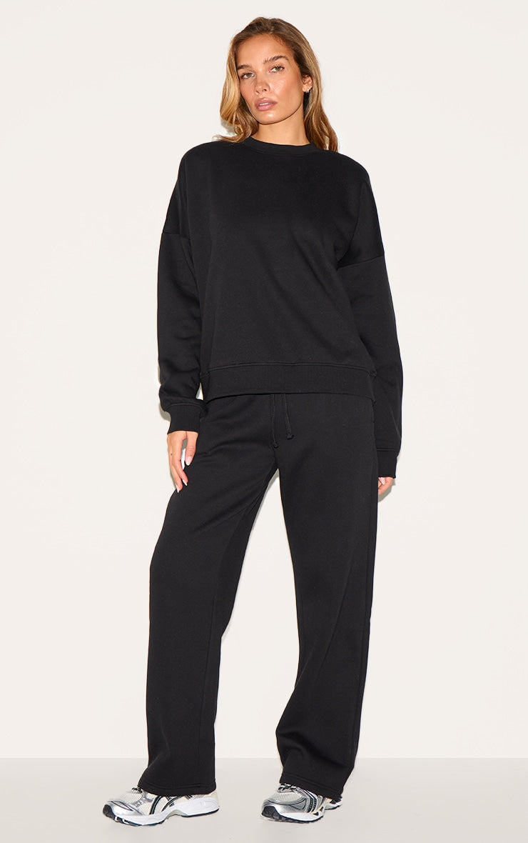 Conjunto Negro Mujer Polerón Polo y Pantalón Jogger