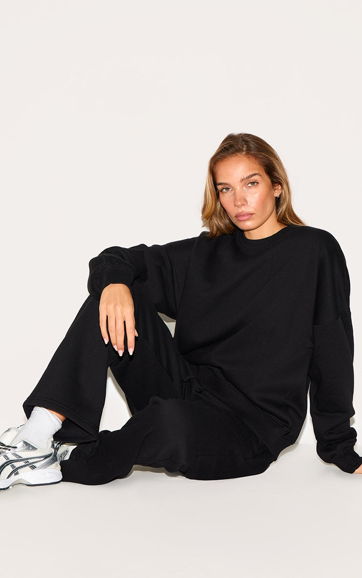 Conjunto Negro Mujer Polerón Polo y Pantalón Jogger