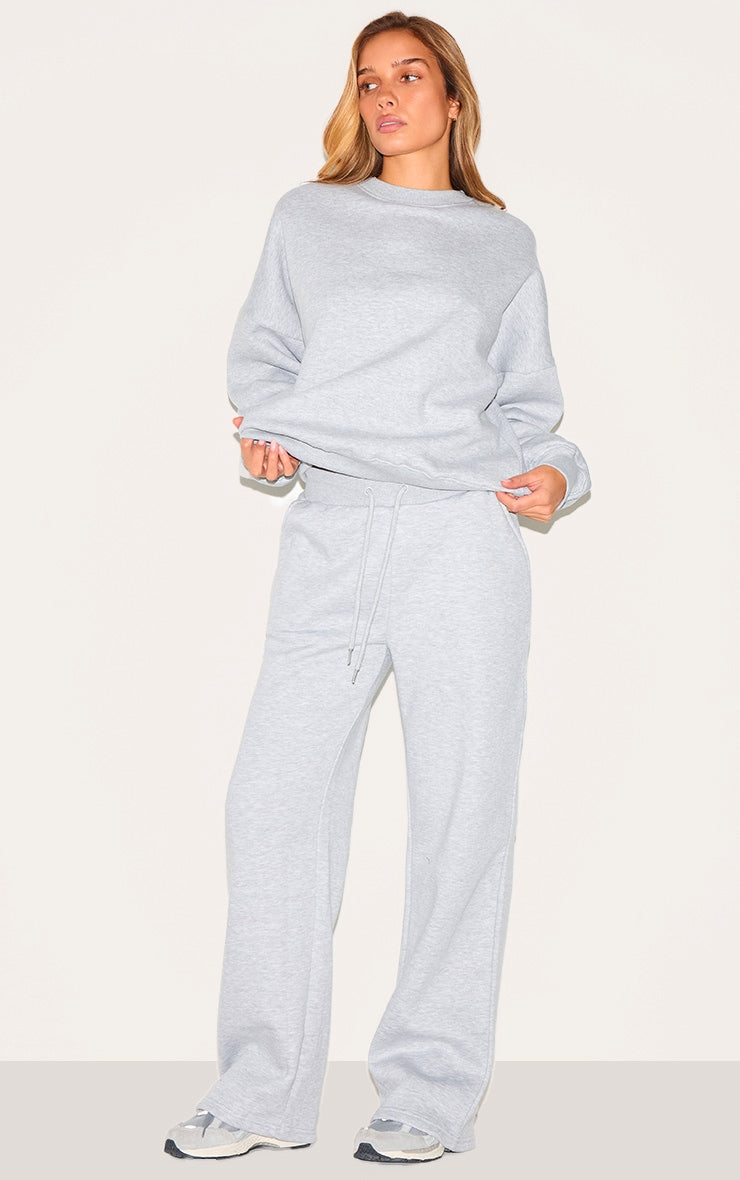 Conjunto Buzo Gris Mujer Polerón Polo & Pantalón Recto Algodón