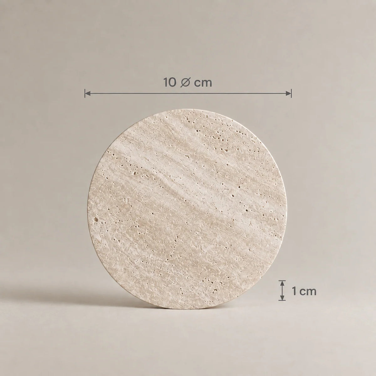 Medidas del posavasos: 10 cm de diámetro y 1 cm de grosor