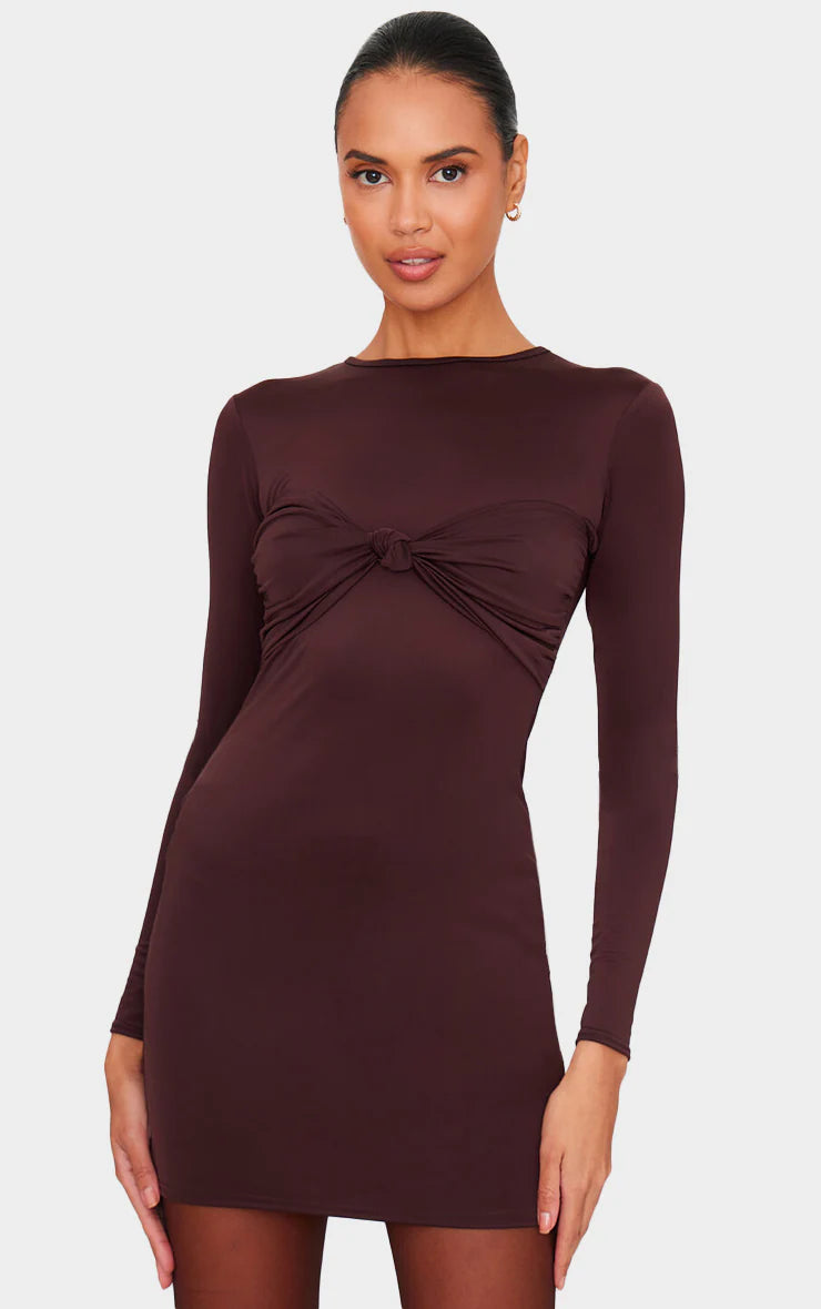 Liu Brown Mini Dress