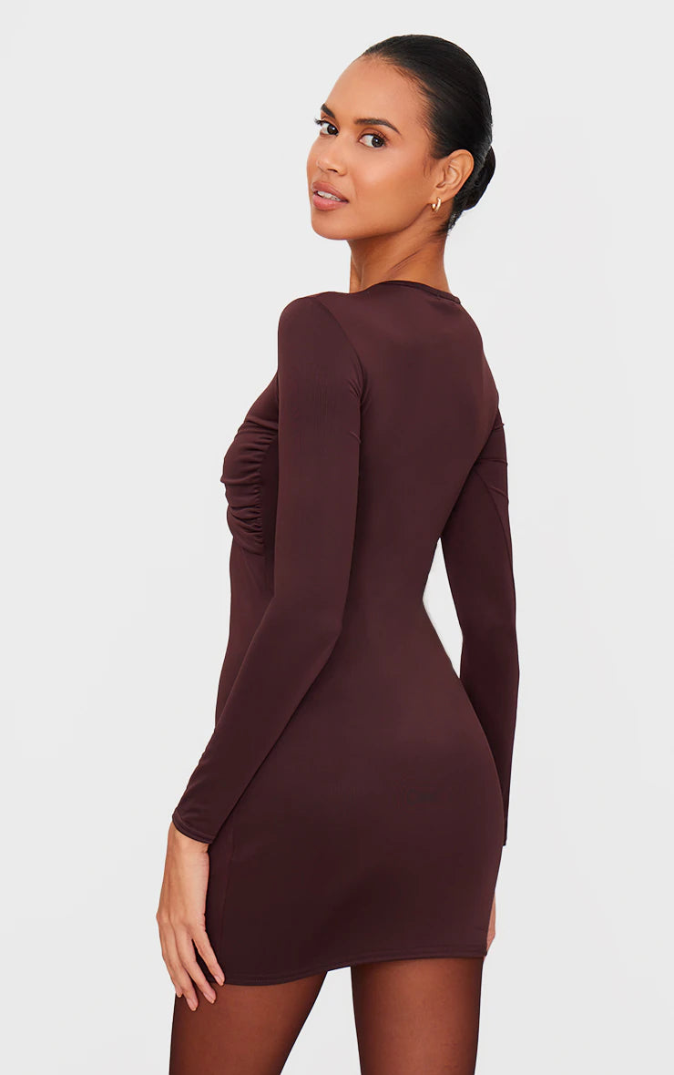 Liu Brown Mini Dress