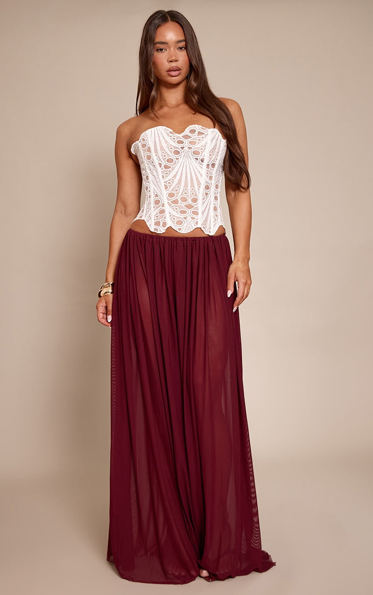 Corset Top Blanco Floral