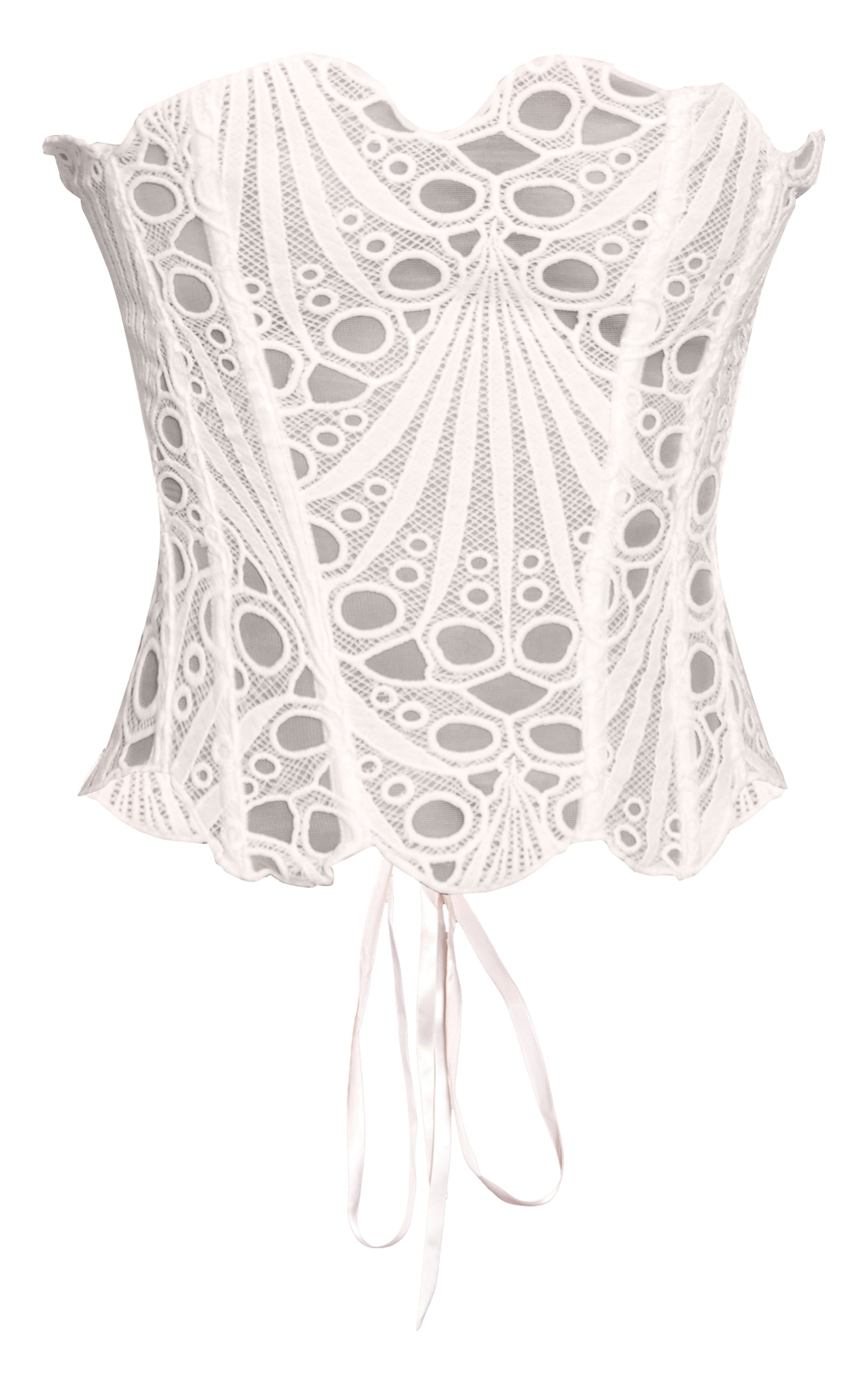 Corset Top Blanco Floral