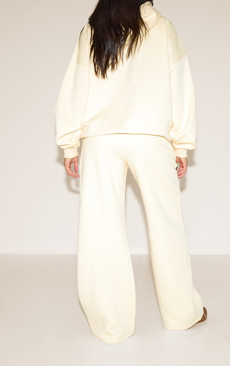 Conjunto Buzo Amarillo Vainilla Polerón & Pantalón Recto