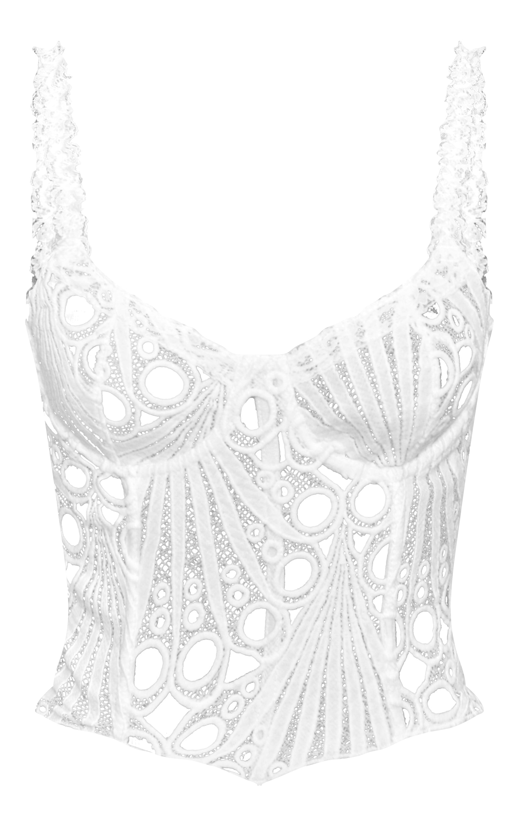 Corset Top Blanco Floral V E L T