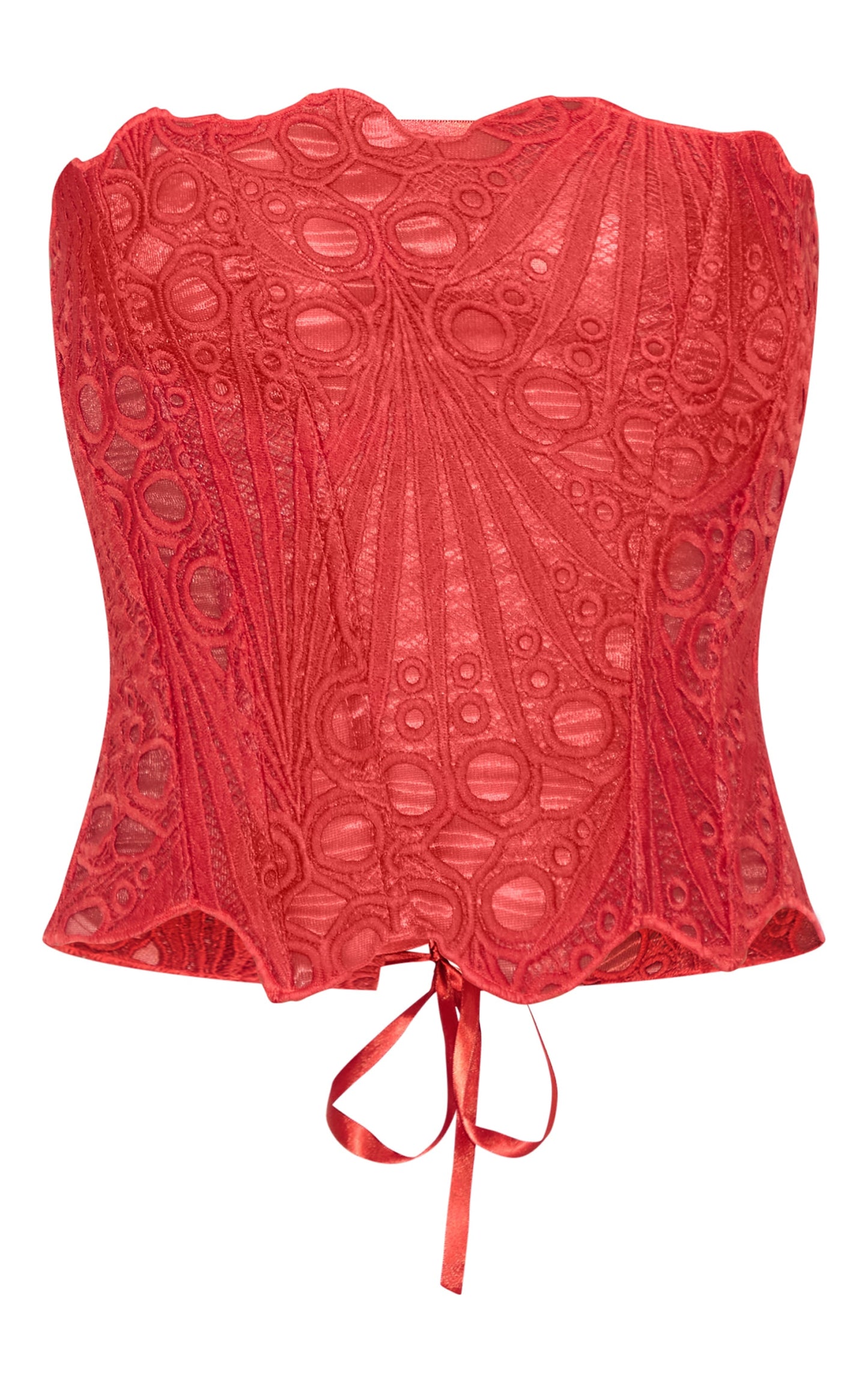 Corset Top Rojo Floral Mi tienda