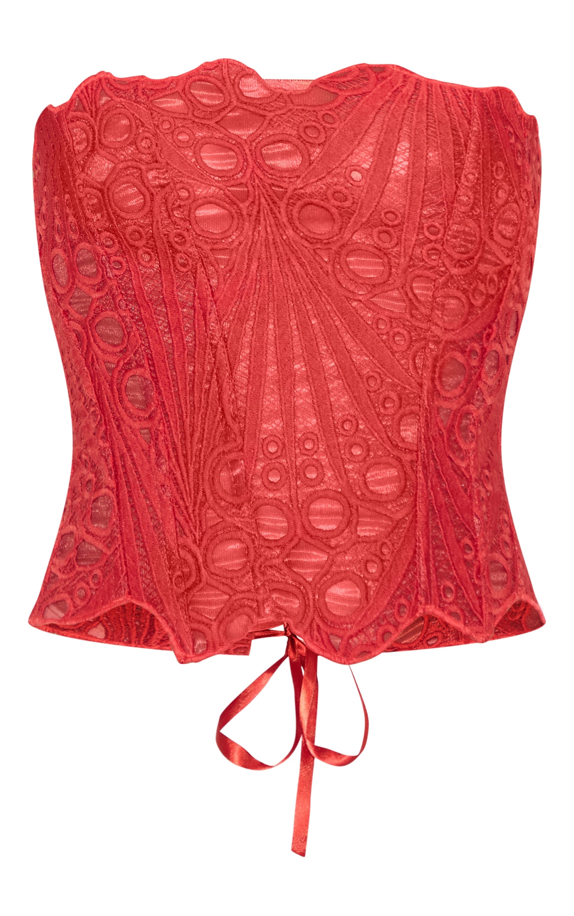 Corset Top Rojo Floral Mi tienda
