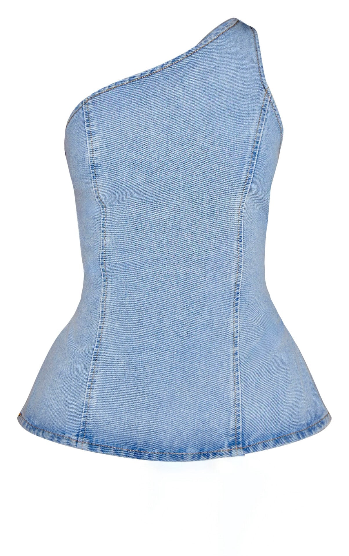 Top Asimétrico Jeans Claro Mi tienda