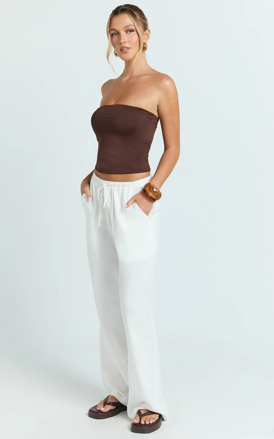 Pantalones Lino Blanco Mi tienda