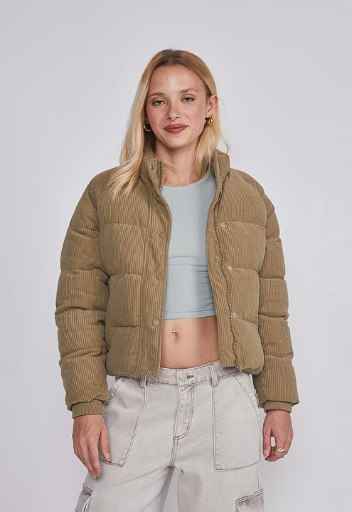 Chaqueta Puffer Beige Cotelé