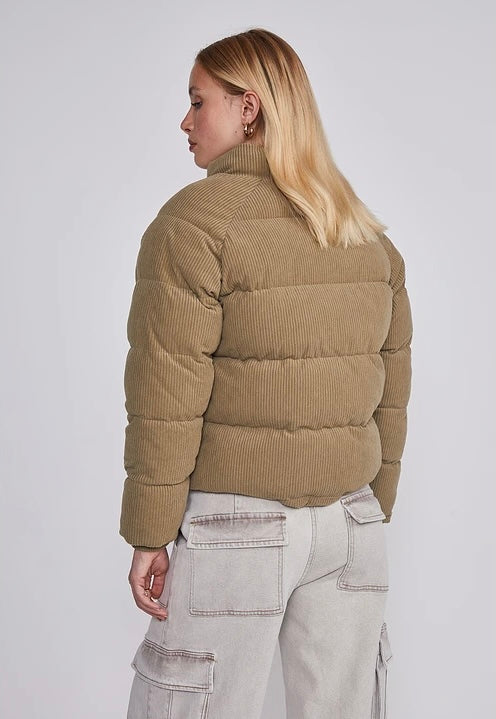 Chaqueta Puffer Beige Cotelé