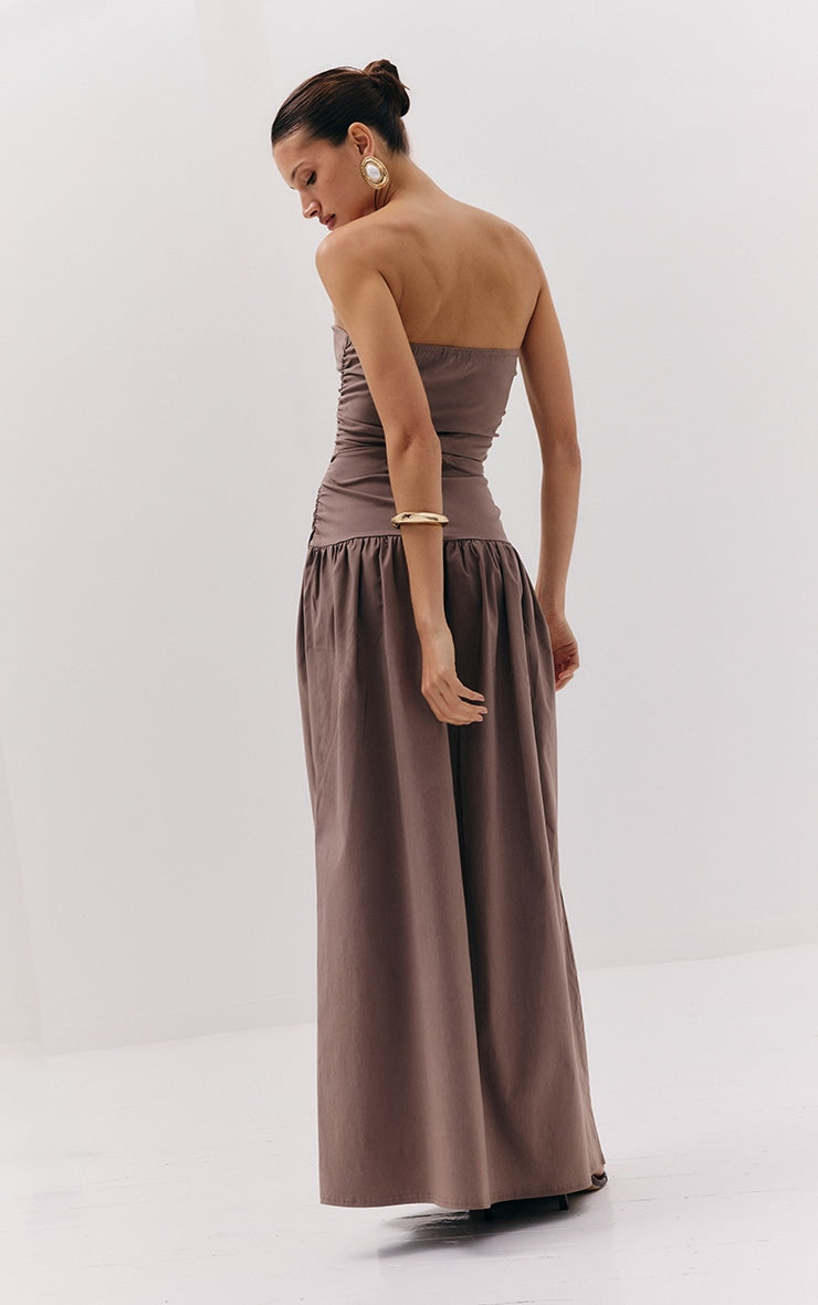 Vestido Mini Cuello Café