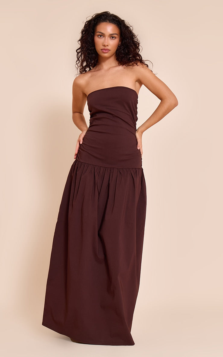 Vestido Maxi Cafe Strapless Mi tienda