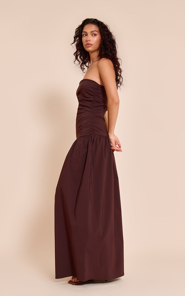Vestido Maxi Cafe Strapless Mi tienda