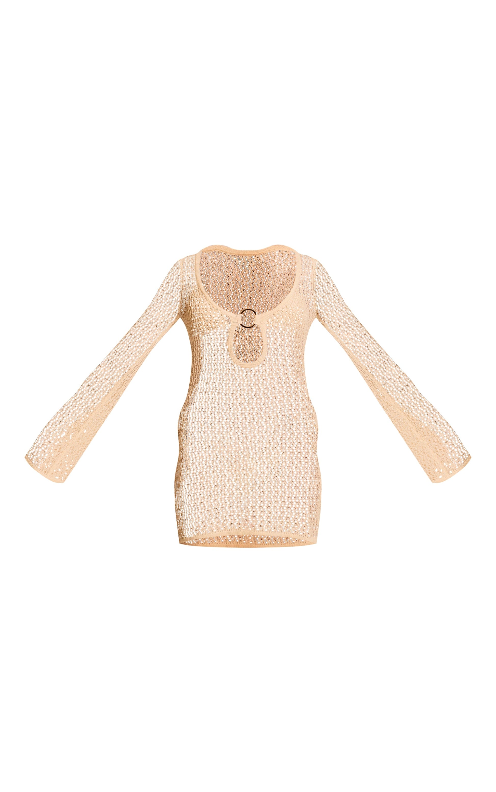 VESTIDO MINI PLAYA TEJIDO BEIGE Mi tienda