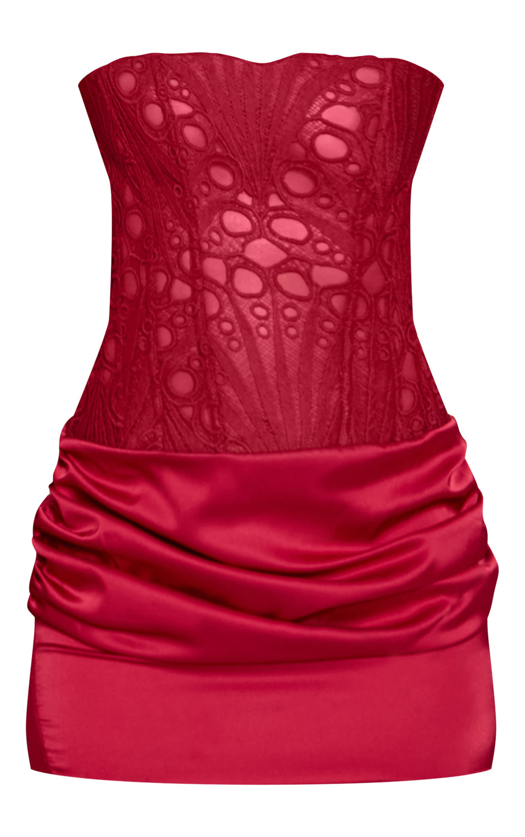 Vestido Mini Corset Satinado Burdeo Mi tienda