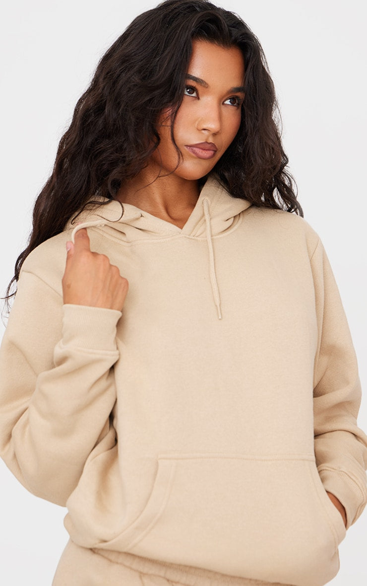 Polerón Buzo Beige Mujer con Capucha