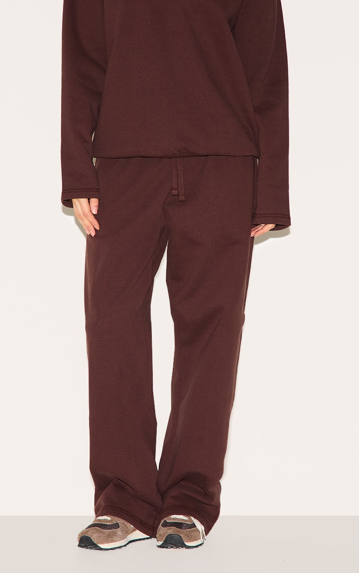 Pantalón Buzo Recto Café Oscuro Mujer